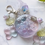 紫陽花ゼリー♬.*ﾟレジンキーホルダー   円型