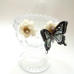 蝶と花かんざしのピアス