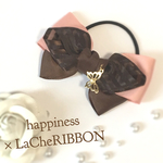 ♡パピヨン＋8のヘアゴム♡ 大人ピンク×ブラウン