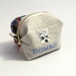 きのだん様オーダー品☆シュナウザーの手刺繍のキャラメルポーチ