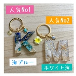 想像を超えた まるで海 ぷっくりとしたシルエット 一目惚れ イニシャルキーホルダー 海を感じれる 想像を超えた海 名入れ プレゼント　推し活