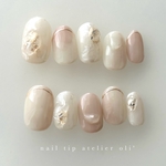  - pink shell -　ネイルチップ　ニュアンス　上品　結婚式　ウェディング　ピンク　お呼ばれ　前撮り 卒園式 卒業式 入園式 入学式 春 桜