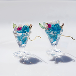 宝石のブルーハワイピアス・オパール、ルビー、アパタイト　～Jewel Blue Hawaii