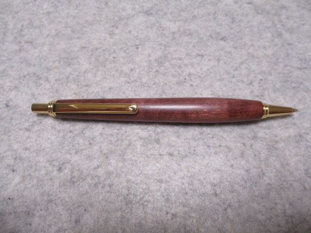 パープルハート　キルト杢　椿油仕上げ　シャープペンシル(0.5ミリ用) 4,900円