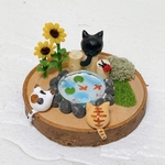 猫と金魚とひまわり