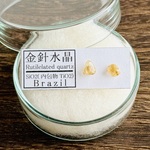 ✴︎No.1001-a✴︎希少✴︎ブラジル産 ルチルクォーツの鉱物標本ピアス a