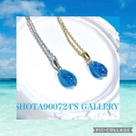 🐠［再販10］琉球蛍硝子　ミヤコマリン　ネックレス🐠　　#minne_new #蛍ガラス　#海　#ホタルガラス　#ブルー