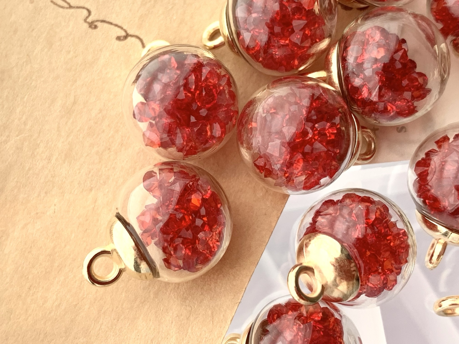 ガラスボトルチャーム c-1608 金属パーツ コネクター チャーム ビーズ