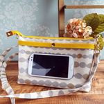 【セラミド様ご注文分】長財布も入るスマホポシェット/ポコポコボーダー 