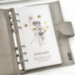 挟むだけで気分が上がる！透け感がおしゃれなフラワーブーケ・ディバイダー／《バイブルサイズ》システム手帳リフィル【DIV03_BI】