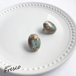 アマゾナイトのピアス ブルー グリーン 金属アレルギー対応 チタン 樹脂ピアス イヤリング 樹脂ノンホール ステンレス