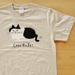 Tシャツ「前髪猫」サンドベージュ