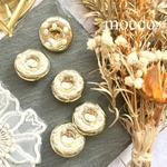 4個＊20㎜ アンティークボタン ヴィンテージボタン パールボタン ドーナツ ゴールド