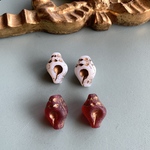 【2コセット】JIRI＊IVANA#czech beads#チェコビーズ　shell18✖️12㍉　white/bronze