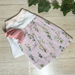 犬服　S 袖フリル付ワンピ　ガーリーボタニカル
