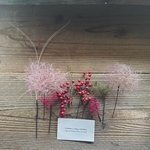 84 Dried flowers head dress / red & smoke ヘッドドレス スモークツリーと南天