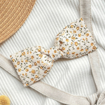 🌟韓国生地🌟肩紐ズレ解決！　クリップが見えない肩紐クリップ/シンプルリボン/小花柄(くすみイエロー)