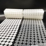 マジックテープ 丸形 直径1cm 透明 45セット 