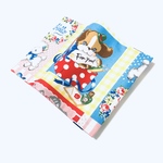  ブックカバー 文庫本サイズ  レトロアニマル　パネル柄　カラフル