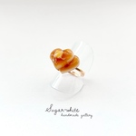 🥞 Honey pancake ring ✵ おかわり ハニーバター パンケーキ の指輪 [ ハート ]フリーリング ミニチュア  