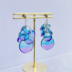 グラデーションの美しいつぶつぶサークルピアス イヤリング  紫陽花カラー　水色　紫