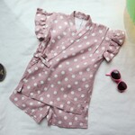 70%OFF[ラスト100のみ]くすみドットの甚平〜袖フリル〜SALE