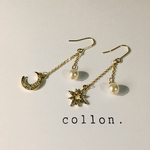 星＊月＊シルキーパール＊ピアス