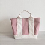 帆布トートバッグMマチ広め スモーキーコーラル× キナリ 倉敷帆布 