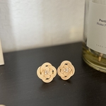 ラタン　ラタンとビーズのピアス（イヤリング）