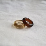 [2個セット]   秋色 ダブルガラス リング  clear glass ring