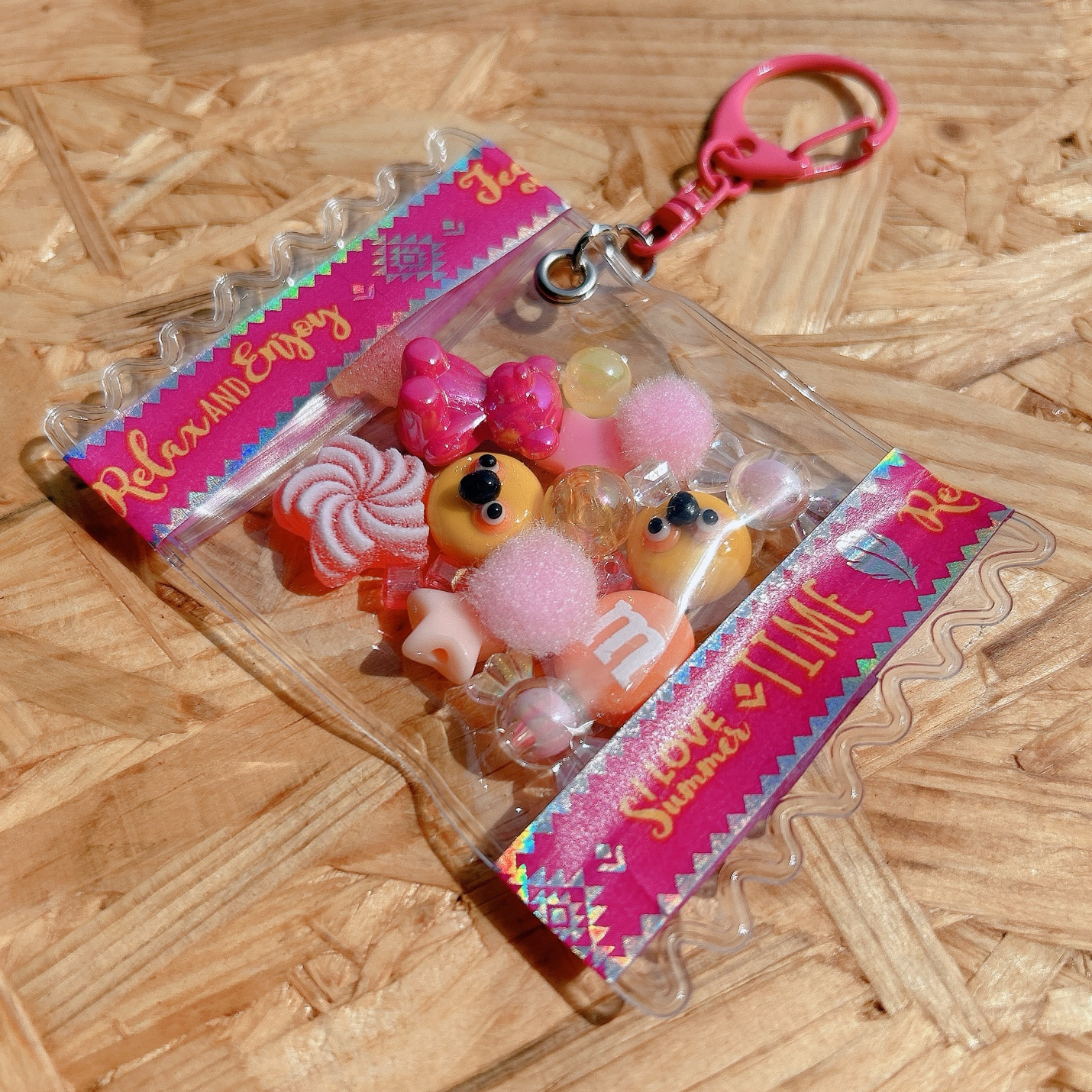 ガチャ詰めポーチ風♡キャンディバックキーホルダーオレンジきらきら ガチャ詰めポーチ風♡キャンディバックキーホルダーオレンジきらきら