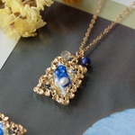 受注制作🖼️フェルメール『真珠の耳飾りの少女』額縁Necklace ◇ シェル/ 淡水パール/ラピスラズリ