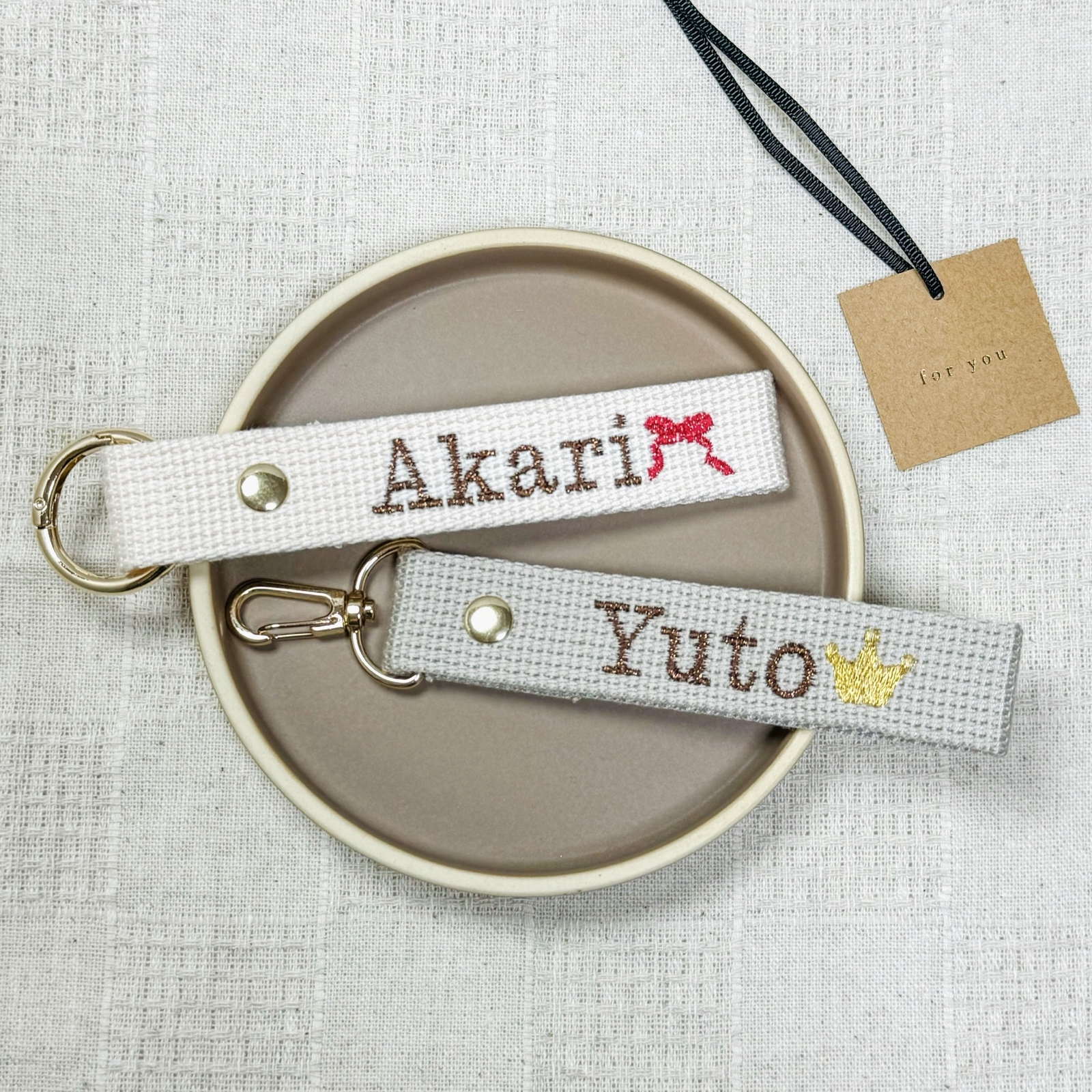 ⭐︎ラメ糸刺繍⭐︎ネームタグ名前タグ名前ストラップ名前