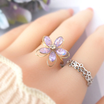 ● 紫陽花カラー💠シェルリング 〖 free size 〗●