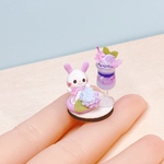 ミニチュア　紫陽花パフェとうさぎさん　ハンドメイド