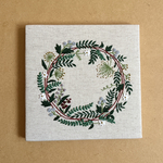 刺繍パネル　春のリース