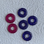 【6個セット】USA import マットクリアカラー×ゴールドフープビーズ　アクリルビーズ　プラスチックビーズ　2色