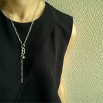 ーfringe chain necklaceー　チェーンネックレス　ネックレス　サージカルステンレス　チェーン　チェーンブレスレット　アンカーチェーン