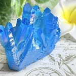 七色の夢✨　ブルー　オーラ水晶　クリスタル　クラスター　原石