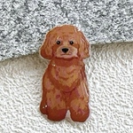 犬　トイプードル　わんちゃん　ブローチ　ピンバッジ　ヘアゴム　チャーム　プレゼント