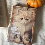 【T166】   ねこ こねこ柄 おすそ分けファイル 蛇腹ファイル コラージュ