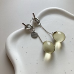 clear olive × silver knot pierce ∝クリア ステンレス ドロップ チェーン