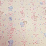 ファブリック☆【シーチング】いたずらBABY(リボン)イエロー(50㎝×55㎝)