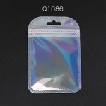 Q1086  60個  オーロラチャック袋 ラッピングポリ袋 ジュエリー袋 OPP袋 小物入れ袋 アクセサリー入れ ジプロック袋 穴あり ホワイト  3 x（20ヶ）