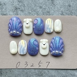 ネイルチップしろくまマーメイドオーロラ海678
