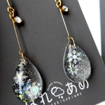雪の結晶の雫ピアス/イヤリング