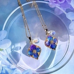 紫陽花と雨しずく　ネックレス