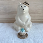 かき氷(ブルーハワイ)＆カンカン帽
