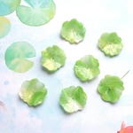 新作品　★立体お花のアセテートパーツ　蓮の葉　ゴールド×グリーングラデーション