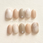  ꫛꫀꪝ  シンプルニュアンスネイル  no.031【size order】秋ネイル / ネイル / ブラウン / ニュアンス / ベージュ / シンプル